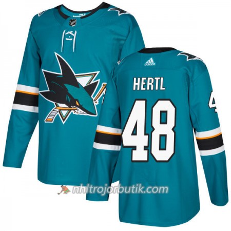 Män Ishockey San Jose Sharks Tröja Tomas Hertl 48 Adidas 2017-2018 Teal Authentic